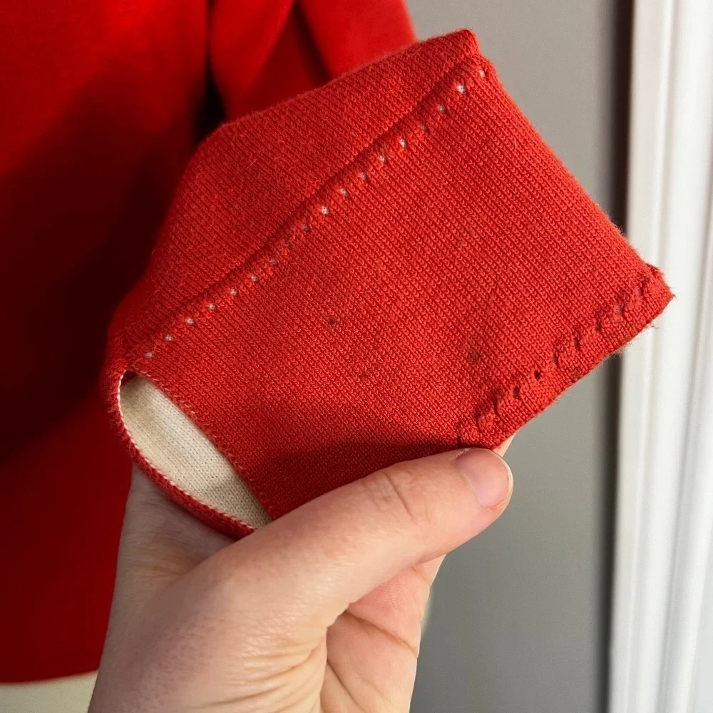 Loro Piana Cotton Button Front Cardigan Red Size 46